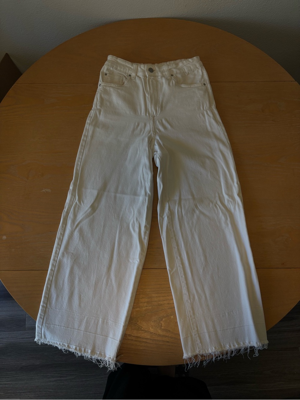 H&M Wide Leg Flare Jeans in White